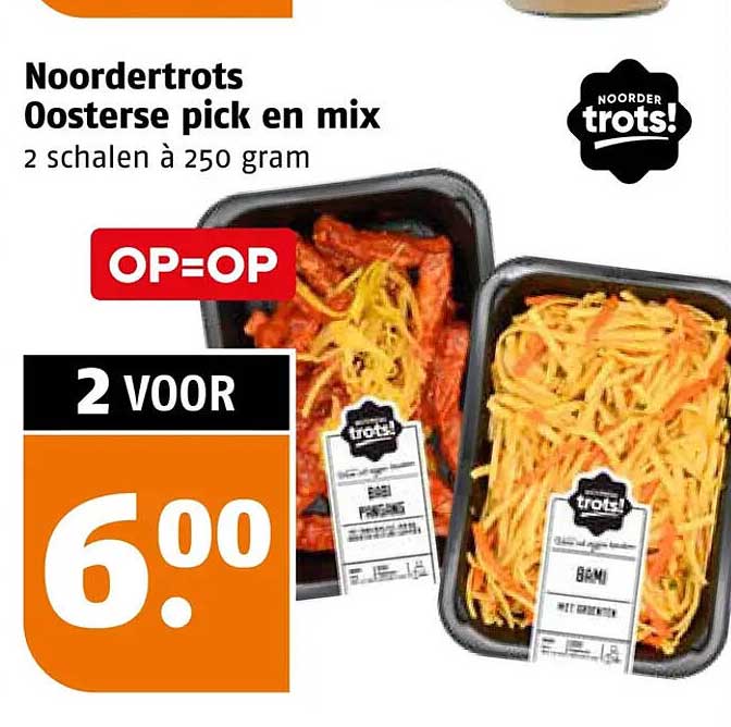 Noordertrots Oosterse pick en mix 2 schalen à 250 gram OP=OP