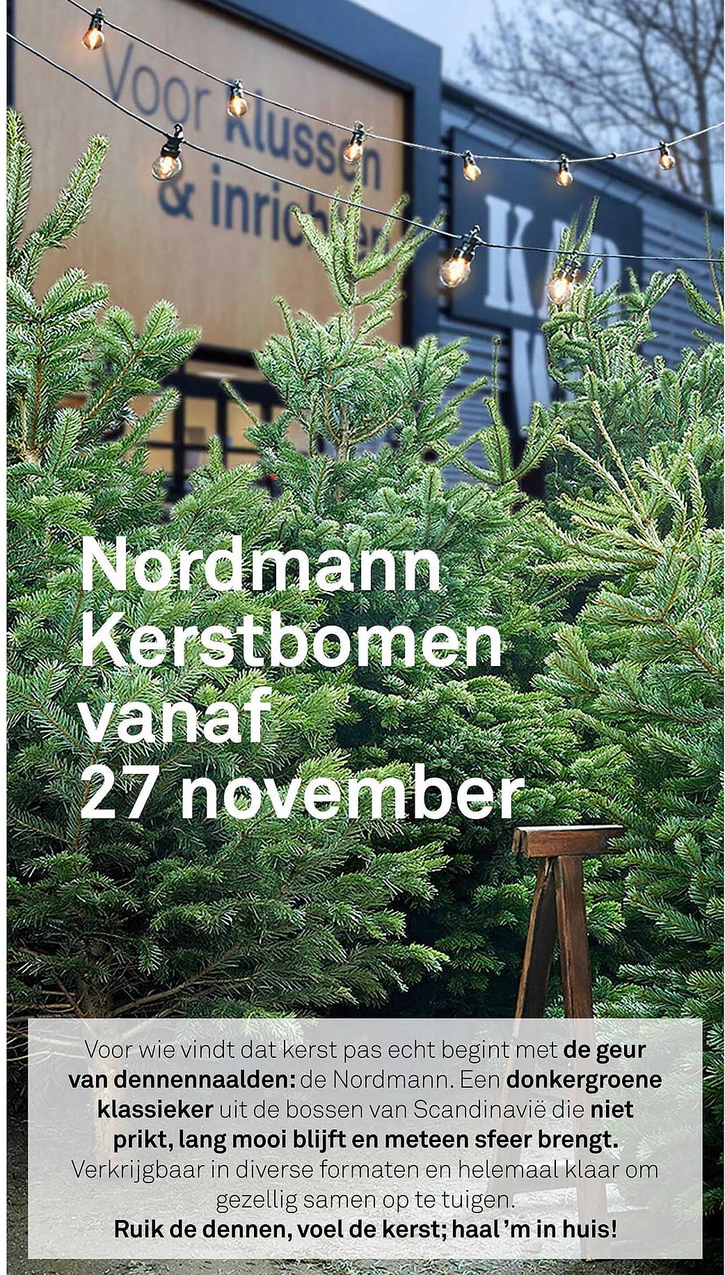 Nordmann Kerstbomen vanaf 27 november