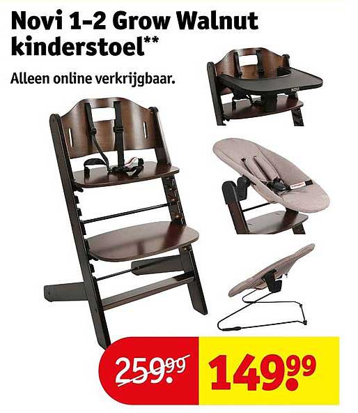 Novi 1-2 Grow Walnut kinderstoel**