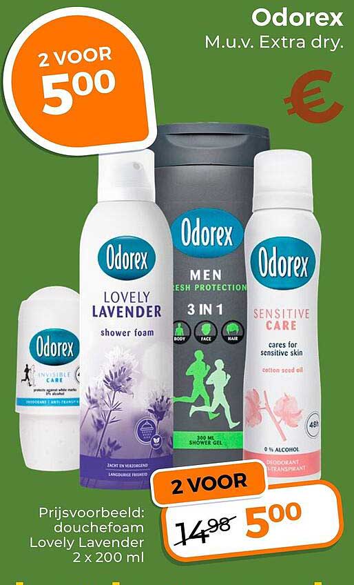 Odorex M.u.v. Extra dry. 2 voor 5,00