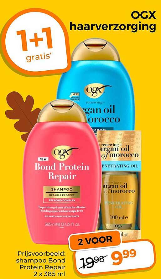 OGX haarverzorging 1+1 gratis