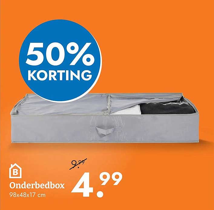 Onderbedbox 98x48x17 cm 50% KORTING