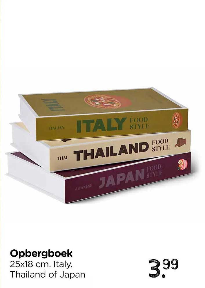 Opbergboek 25x18 cm. Italy, Thailand of Japan