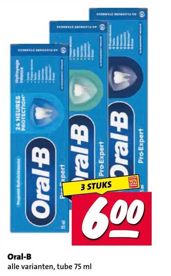 Oral-B alle varianten, tube 75 ml 3 STUKS