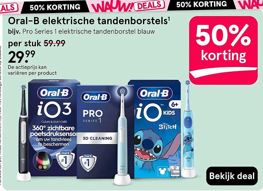 Oral-B elektrische tandenborstels 50% korting