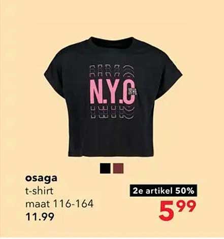 osaga t-shirt maat 116-164 2e artikel 50%