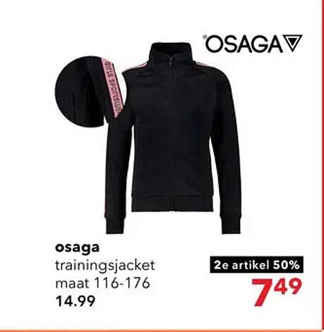 osaga trainingsjacket maat 116-176 2e artikel 50%
