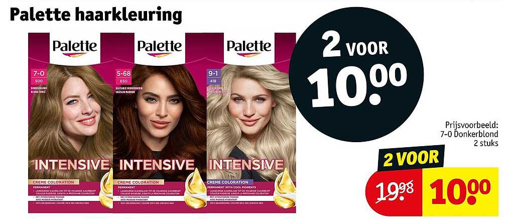 Palette haarkleuring 2 voor 10.00