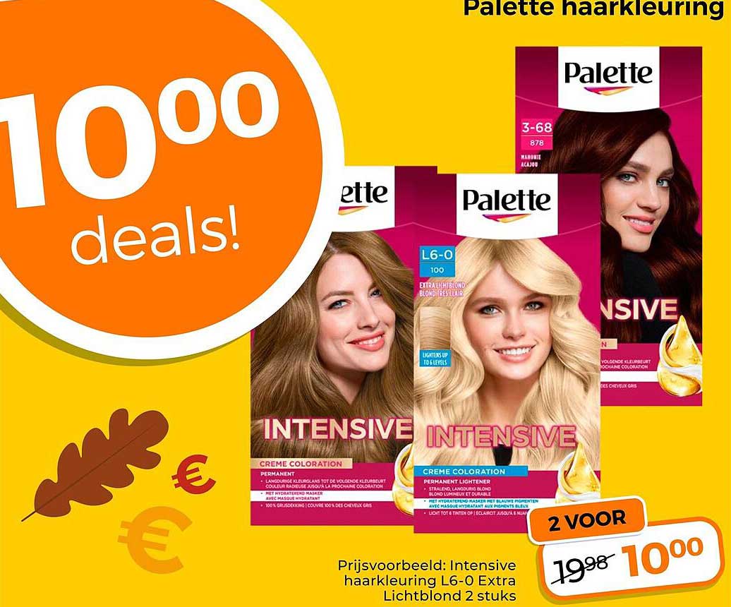 Palette haarkleuring Intensive L6-0 Extra Lichtblond 2 stuks 2 voor