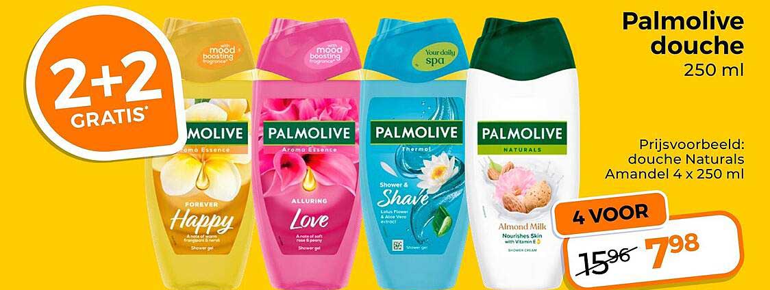 Palmolive douche 250 ml 2+2 gratis