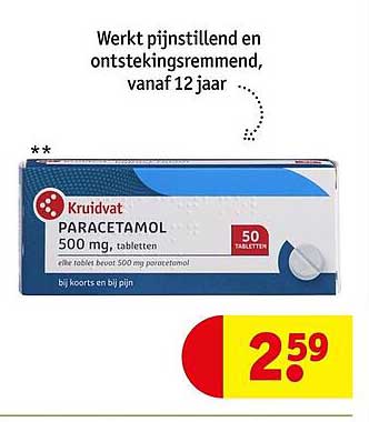PARACETAMOL 500 mg, tabletten