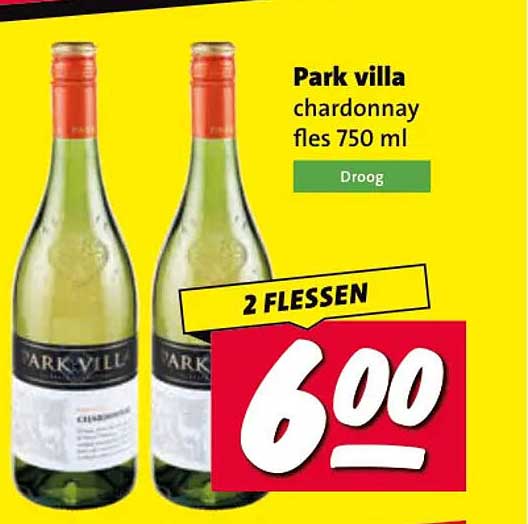 Park villa chardonnay fles 750 ml Droog 2 flessen