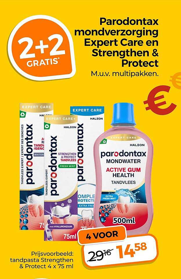 Parodontax mondverzorging Expert Care en Strengthen & Protect 2+2 gratis