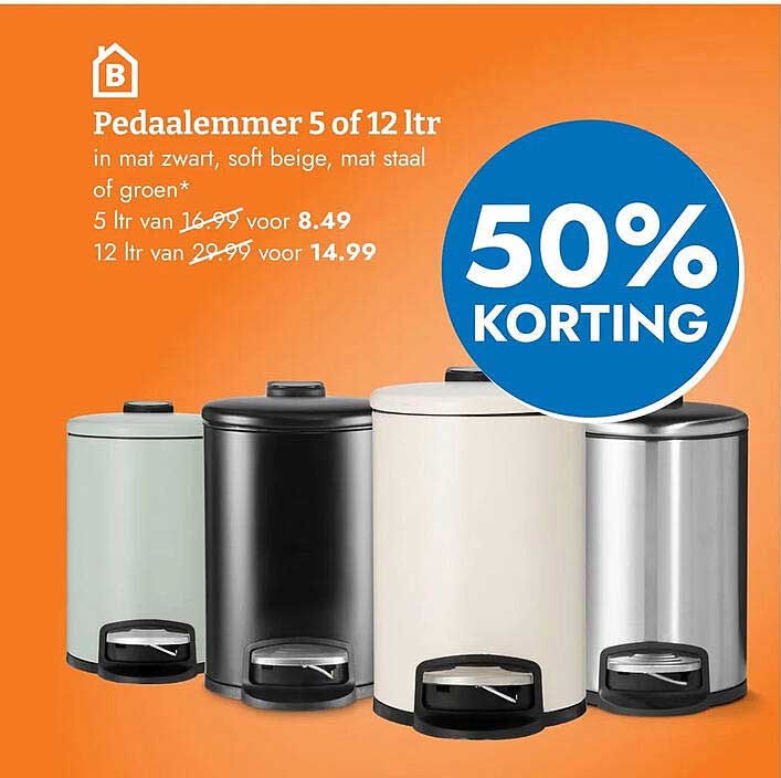 Pedaalemmer 5 of 12 ltr 50% korting