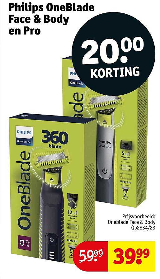 Philips OneBlade Face & Body en Pro 20% korting