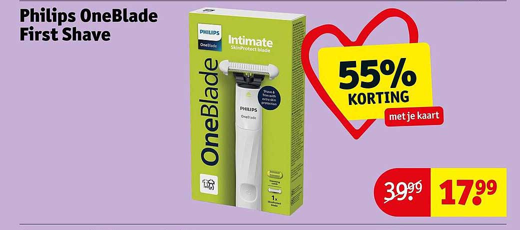 Philips OneBlade First Shave 55% KORTING met je kaart