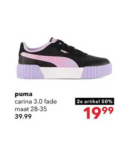 puma carina 3.0 fade maat 28-35 2e artikel 50%