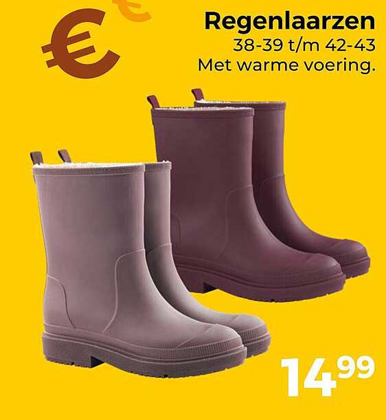 Regenlaarzen 38-39 t/m 42-43 Met warme voering.