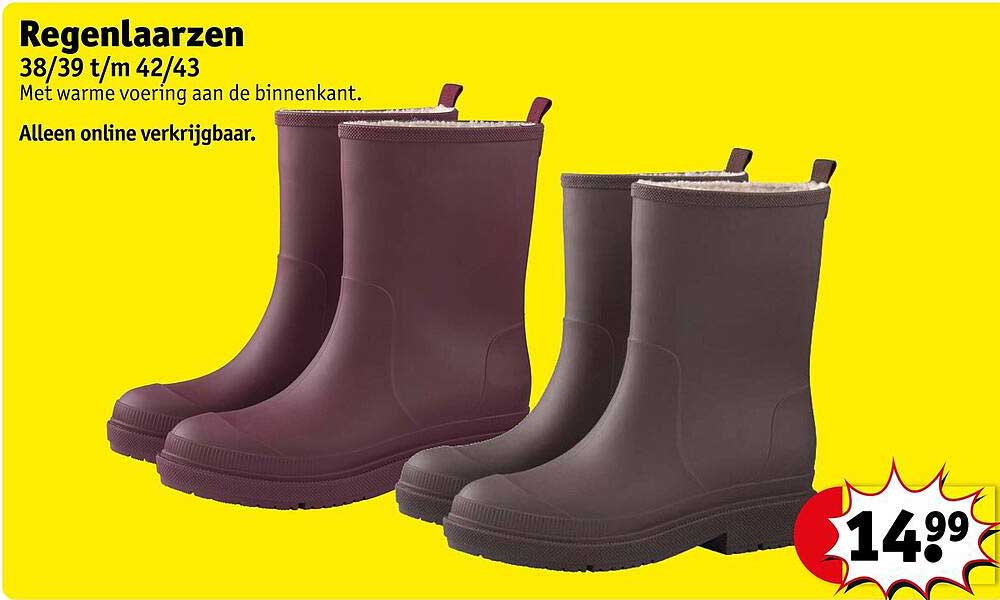 Regenlaarzen 38/39 t/m 42/43 Met warme voering aan de binnenkant. Alleen online verkrijgbaar.