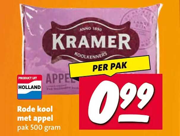 Rode kool met appel pak 500 gram PER PAK