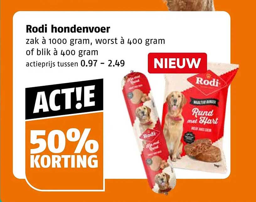 Rodi hondenvoer 50% korting