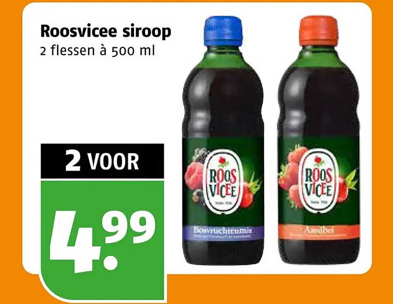 Roosvicee siroop 2 flessen à 500 ml