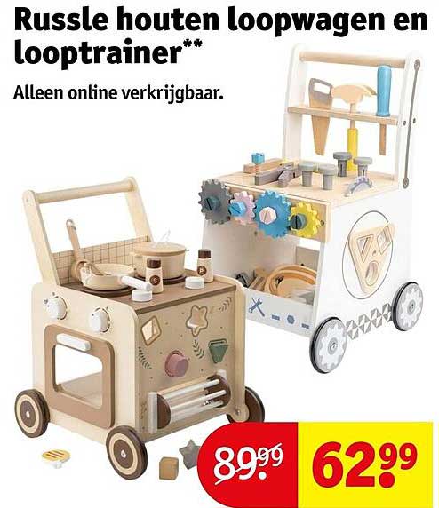 Russle houten loopwagen en looptrainer**