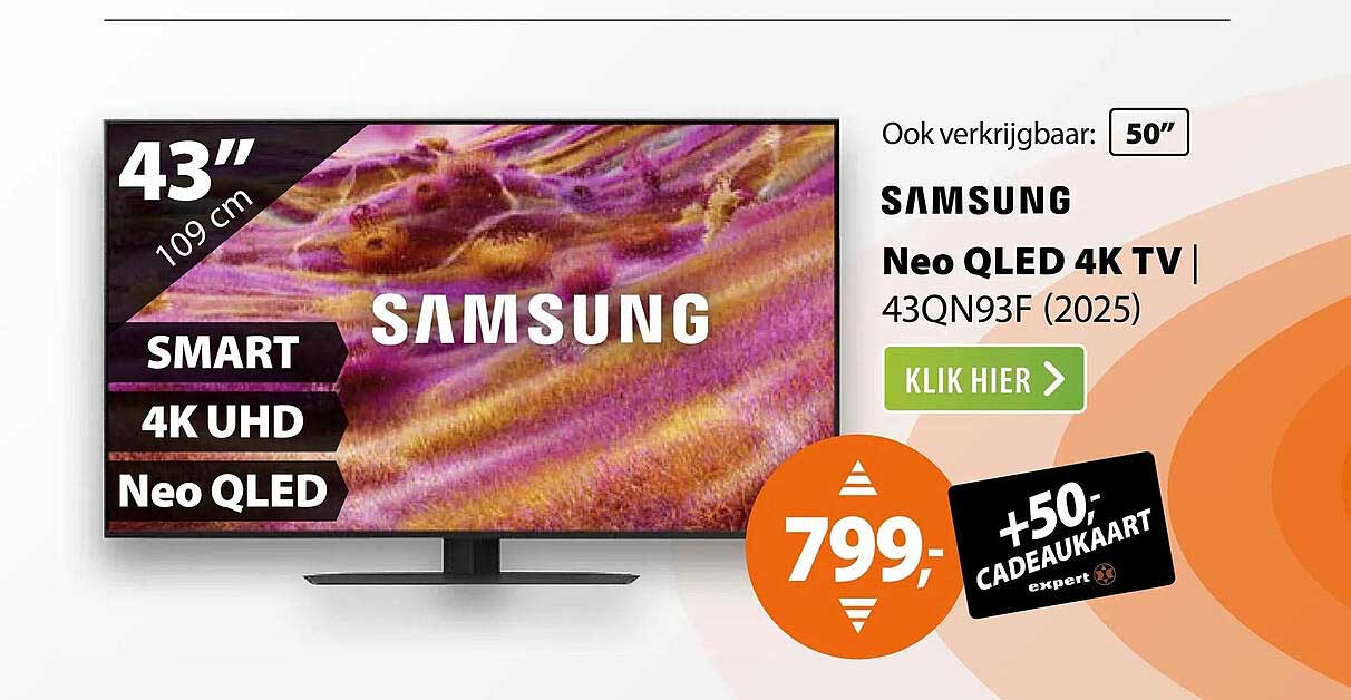 SAMSUNG Neo QLED 4K TV | 43QN93F (2025) +50,- CADEAUKAART expert