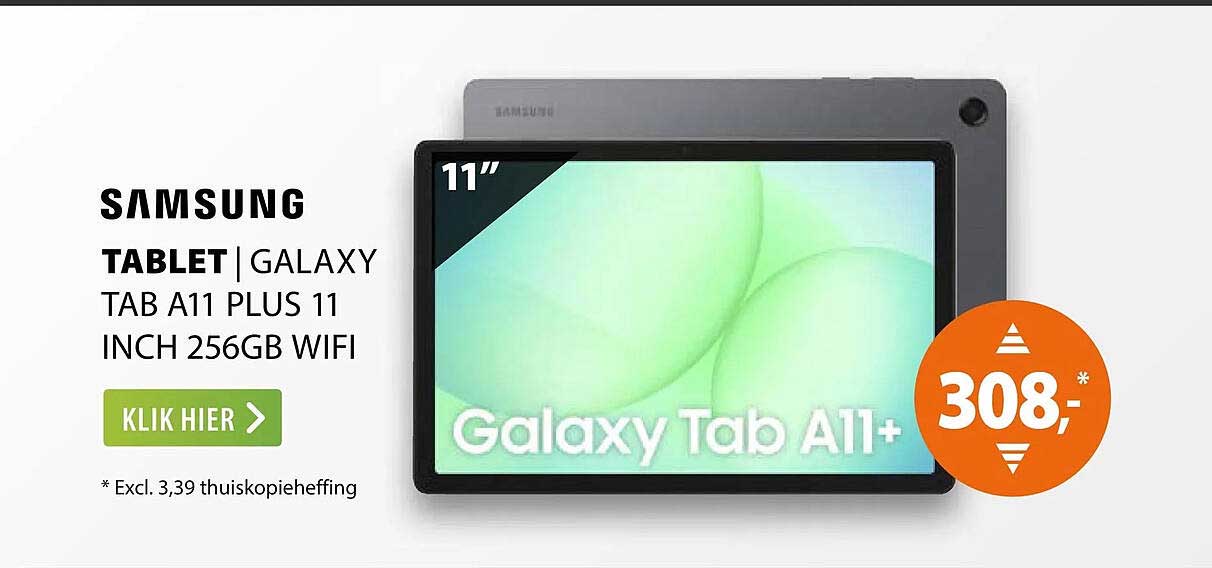 SAMSUNG TABLET | GALAXY TAB A11 PLUS 11 INCH 256GB WIFI