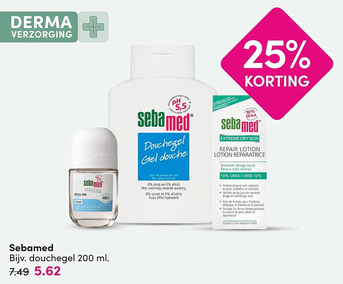 Sebamed Bijv. douchegel 200 ml. 25% KORTING
