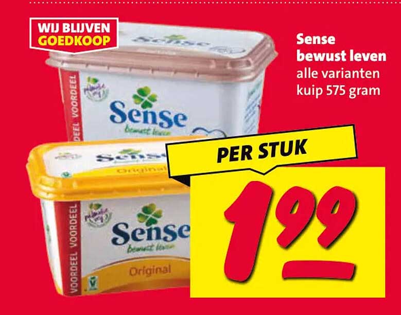Sense bewust leven alle varianten kuip 575 gram PER STUK