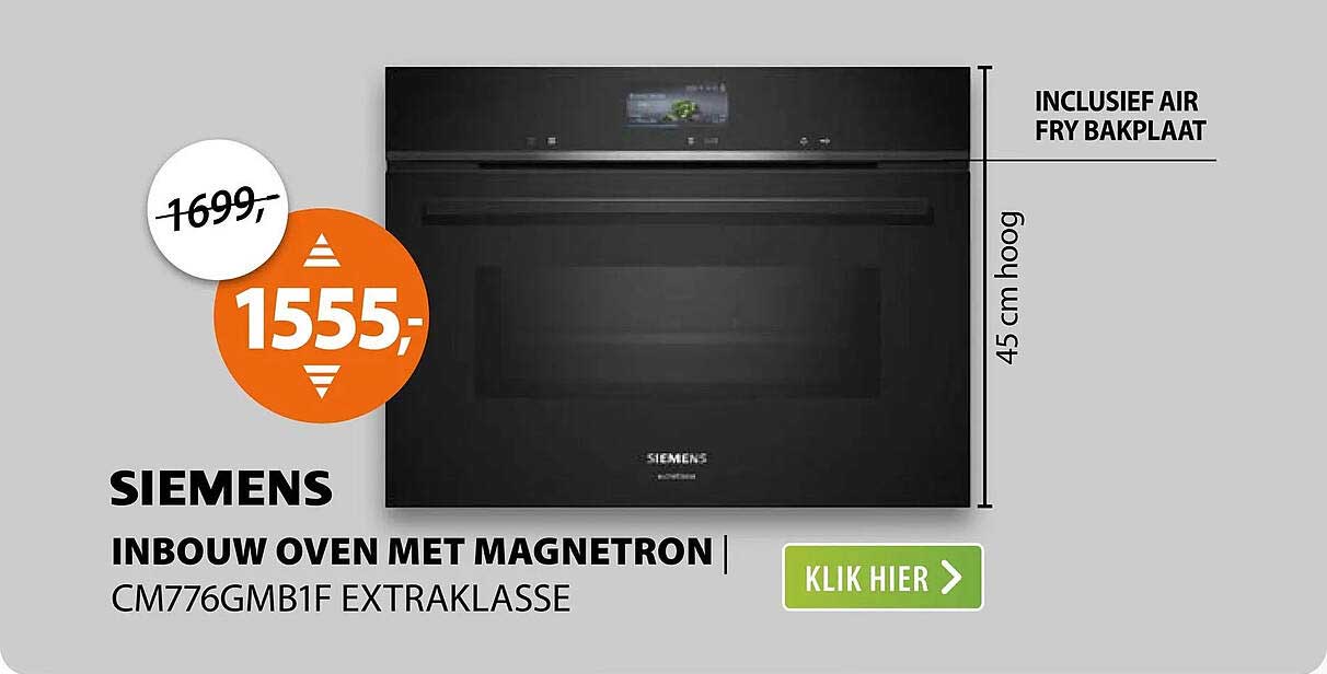 SIEMENS INBOUW OVEN MET MAGNETRON | CM776GMB1F EXTRAKLASSE