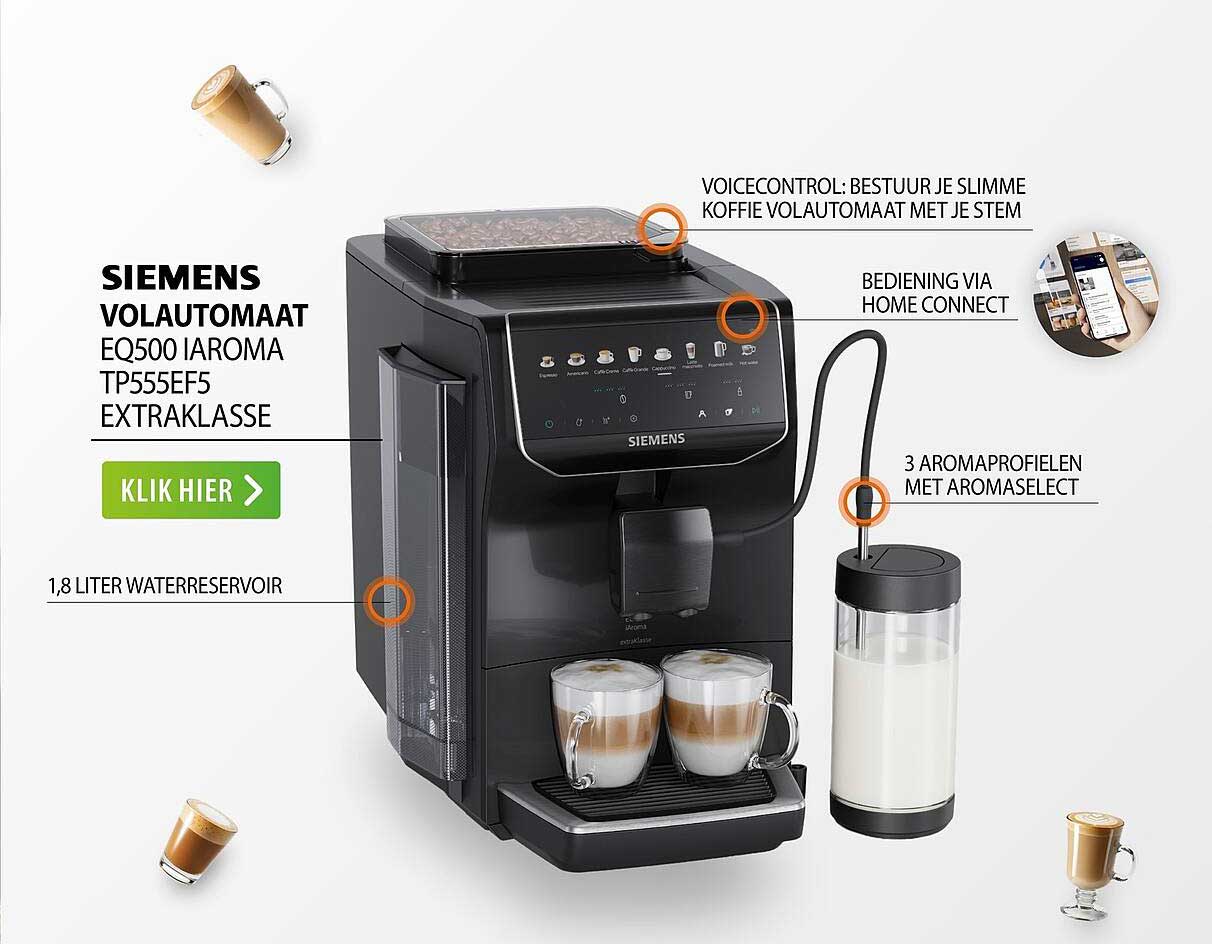 SIEMENS VOLAUTOMAAT EQ500 IAROMA TP555EF5 EXTRAKLASSE