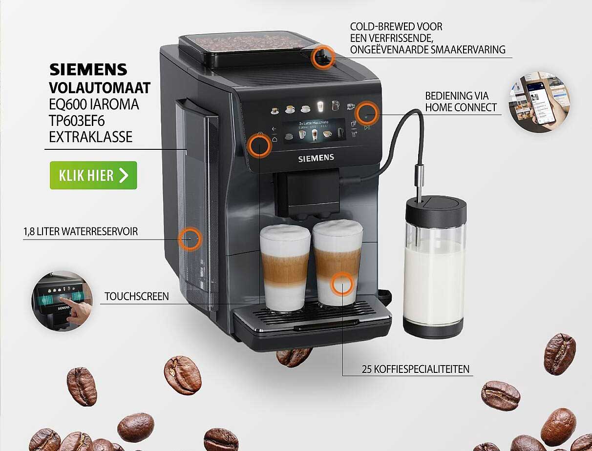 SIEMENS VOLAUTOMAAT EQ600 IAROMA TP603EF6 EXTRAKLASSE