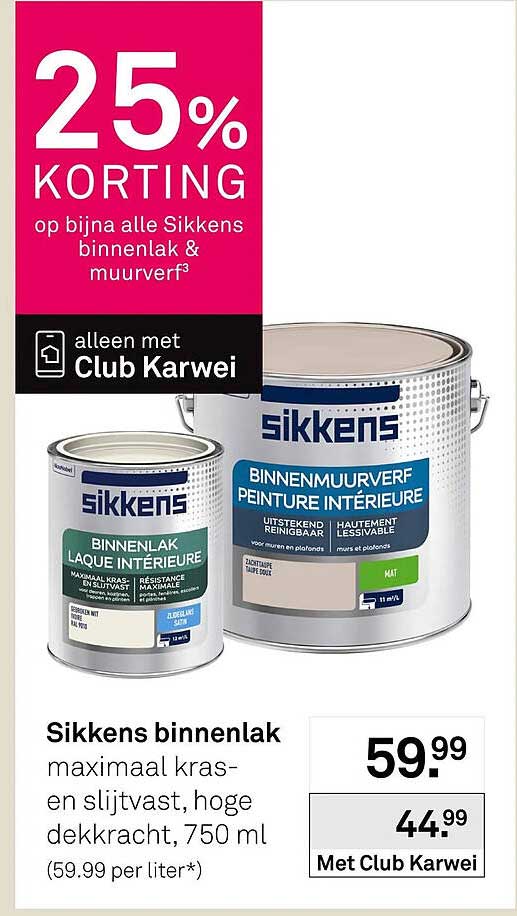 Sikkens binnenlak maximaal kras- en slijtvast, hoge dekkracht, 750 ml