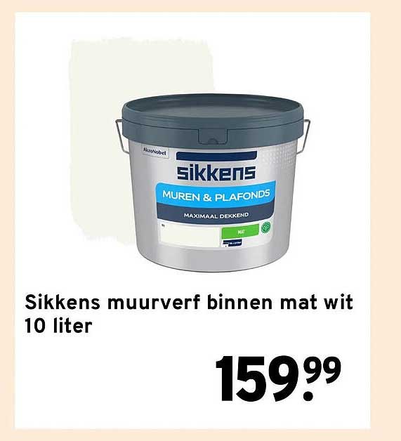 Sikkens muurverf binnen mat wit 10 liter