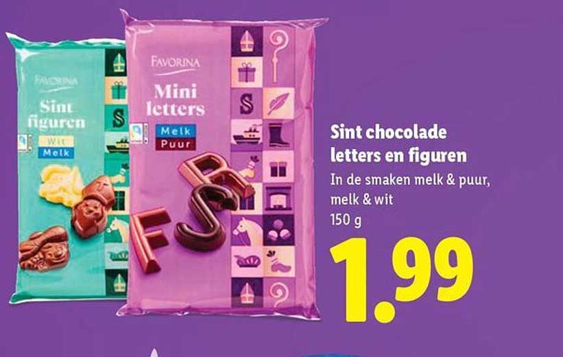 Sint chocolade letters en figuren