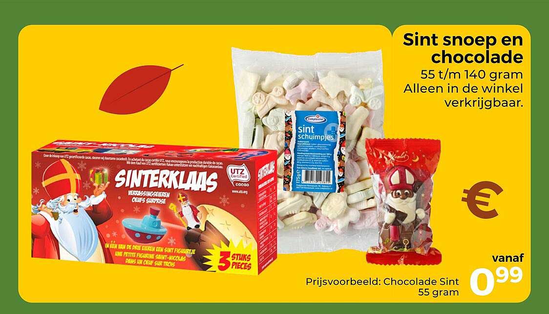 Sint snoep en chocolade 55 t/m 140 gram