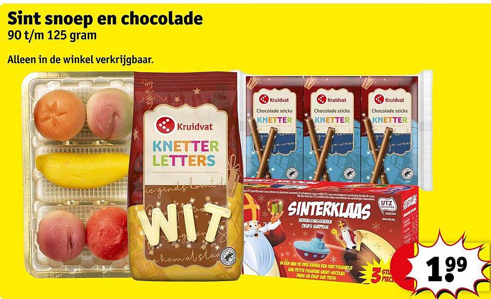 Sint snoep en chocolade 90 t/m 125 gram