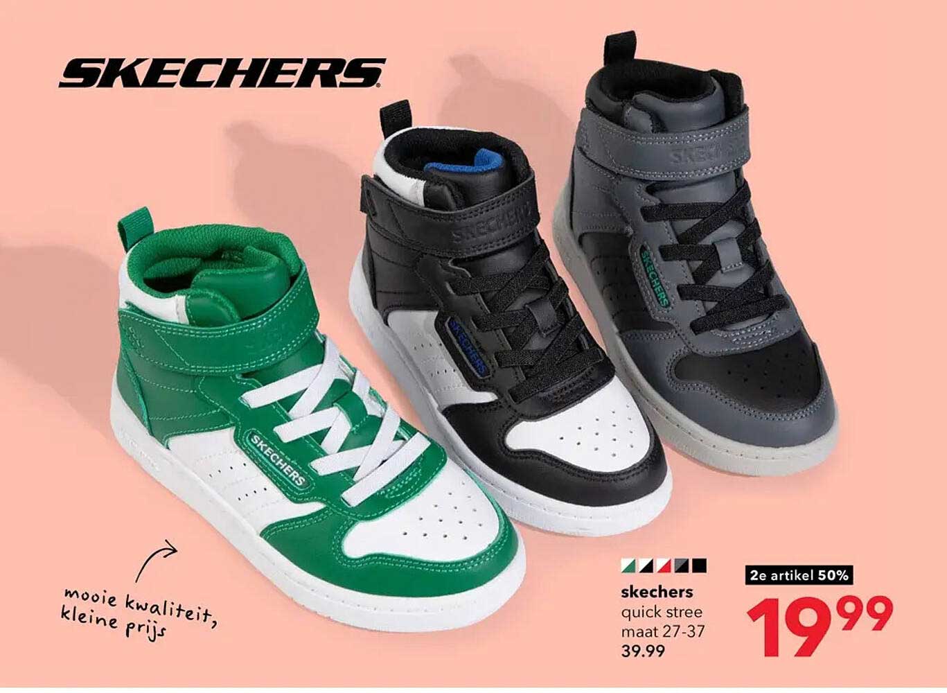 Skechers quick stree maat 27-37 2e artikel 50%