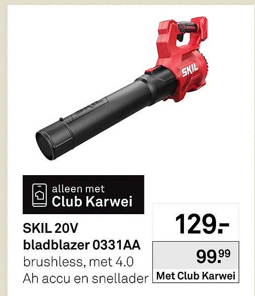 SKIL 20V bladblazer 0331AA brushless, met 4.0 Ah accu en snellader