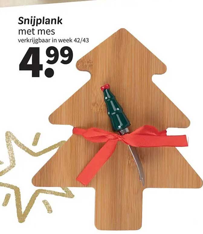 Snijplank met mes verkrijgbaar in week 42/43