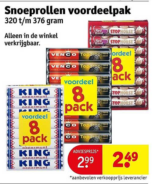 Snoeprollen voordeelpak 320 t/m 376 gram