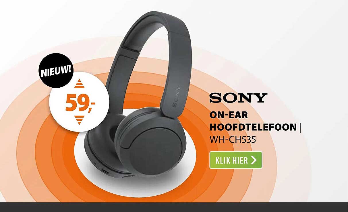 SONY ON-EAR HOOFDTELEFOON WH-CH535
