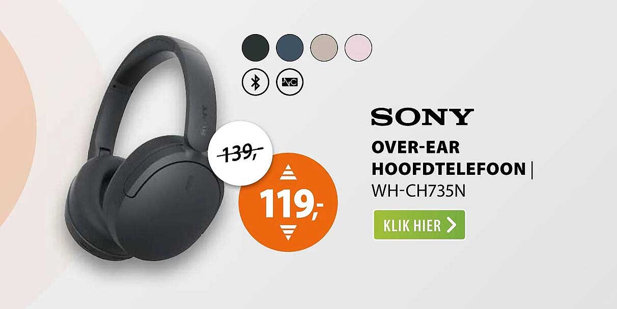 SONY OVER-EAR HOOFDTELEFOON WH-CH735N