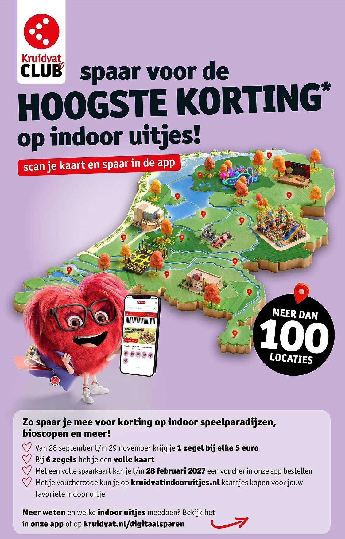 spaar voor de HOOGSTE KORTING* op indoor uitjes!