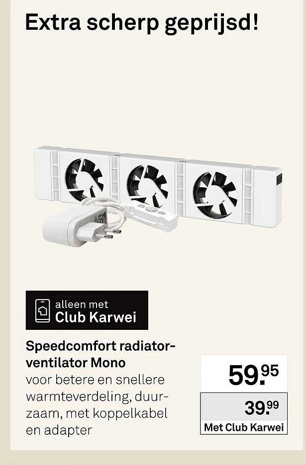 Speedcomfort radiator-ventilator Mono