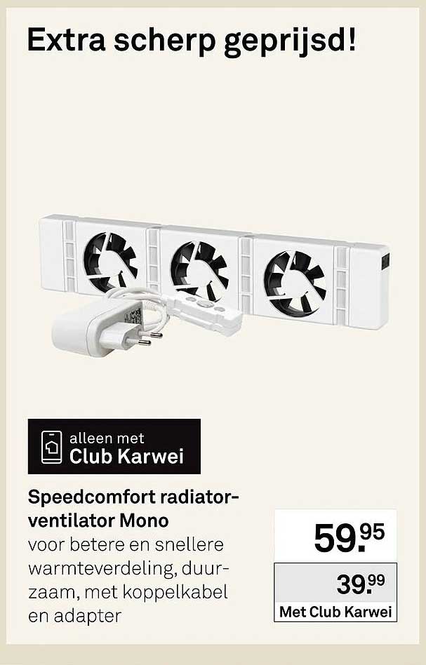 Speedcomfort radiator-ventilator Mono