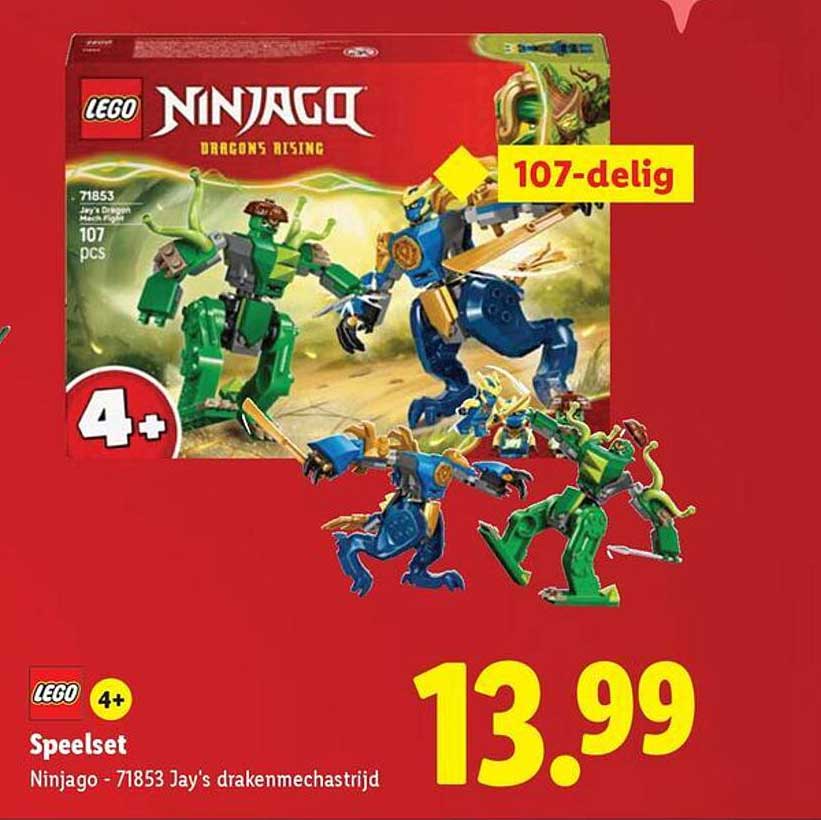 Speelset Ninjago - 71853 Jay's drakenmachstrijd 107-delig