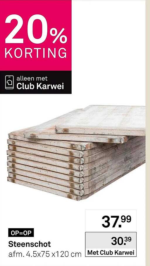 Steenschot 4.5x75 x120 cm 20% korting alleen met Club Karwei